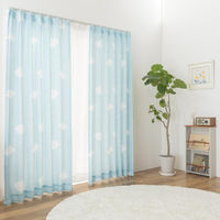 ユニベール モルン 遮光・レースカーテンセット 各2枚 1000×1780mm ブルー 4548654896540 1セット(4枚入)（直送品）