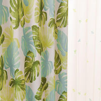 ユニベール GNモンステラ 遮光カーテン 1000×1780mm グリーン 4589999912014  1セット（厚地カーテン2枚）（直送品）