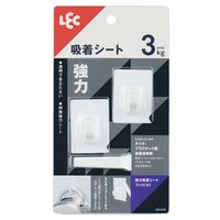 レック 強力吸着シートフック（小） はがせる 跡が残らない 耐荷重3kg H00470 1パック（2個）