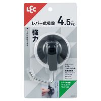 レック レバー式吸盤ツールフックワイド（大） ブラック 耐荷重4.5kg H00478 1個