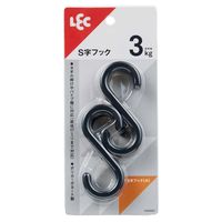 レック S字フック（小） ブラック 耐荷重3kg H00501 1パック（6個）
