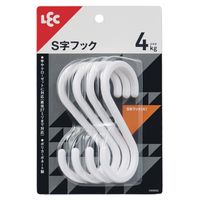 レック S字フック（大） ホワイト 耐荷重4kg H00502 1セット（20個：4個入×5）