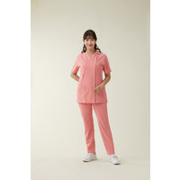 KAZEN WLD スクラブジャケット半袖 コーラルピンク S KZN715-24-S 1枚　スクラブ（直送品）