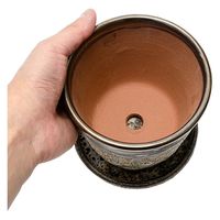 コントン　ヤマテー ハレー　４号　ブロンズ　底穴あり　受け皿付き 276113 1個（直送品）