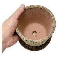 コントン　ヤマテー ハレー　４号　カーキ　底穴あり　受け皿付き 276112 1個（直送品）