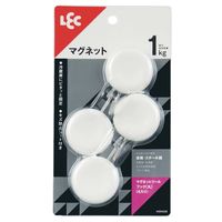 レック マグネットツールフック（丸） ホワイト 耐荷重1kg H00428 1パック（4個）