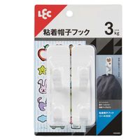 レック 粘着帽子フック（シール付き） 2段フック 耐荷重3kg H00460 1パック（2個）