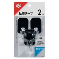 レック 粘着ツールフックワイド（大） ブラック 耐荷重2kg H00437 1パック（3個）
