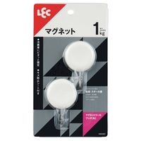 レック マグネットツールフック（丸） ホワイト 耐荷重1kg H00427 1セット（10個：2個×5）