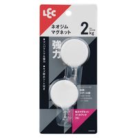 レック 強力マグネットツールフック（丸） ホワイト 耐荷重2kg H00416 1セット（10個：2個×5）