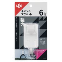 レック 強力マグネットフック（特大） ホワイト 2段フック 耐荷重6kg H00420 1セット（5個：1個×5）