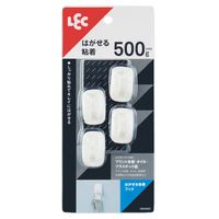 レック はがせる粘着フック 耐荷重500g H00463 1セット（20個：4個×5）