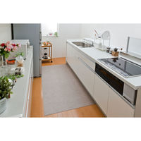 サンコー 拭けるキッチンマット 90×180cm 無地 ブラウン KQ-93  日本製 撥水 ずれない おくだけ吸着 汚れ防止 1個（直送品）