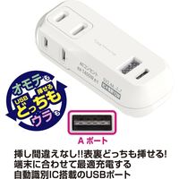 カシムラ 2AC2USB A+C 12Wリバーシブル自動識別WH AC-020 1セット