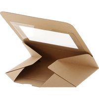 シモジマ 食品箱 ネオクラフト 窓付BOX M クラフト 004248044 1袋(20枚)