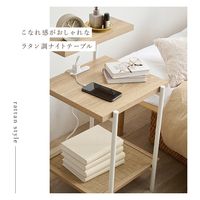 【軒先渡し】萩原 ナイトテーブル 幅390×奥行390×高さ700mm KST-3174NW 1台（直送品）