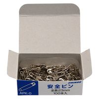 日本クリノス 安全ピン No.0 100本 23mm APK-0 1セット(1箱×10)
