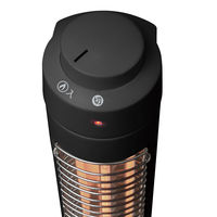 スリムハロゲンヒーター300W コードフック付 ブラック PH-318K 1個