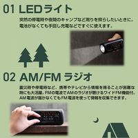 防災ラジオライト ドリテック さすだけ充電ラジオライト3 オレンジ PR-323ROR 1台