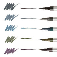 あかしや 筆ペン 極細毛筆「彩」ThinLINE 5色セット TL300-5VA 1セット(5色)