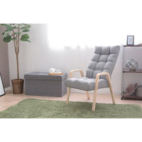 アイリスオーヤマ ウッドアームチェア ハイタイプ グレー 1脚（直送品）