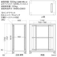 サンワサプライ 簡易19インチマウントオープンサーバーラック(36U) CP-SVC36UNPKN 1台（直送品）