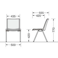 ライオン事務器 スタッキングチェア No.675F 布張り 肘なし グリーン 1脚（直送品）