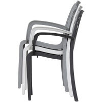 タカショー ベジタルアームチェア ホワイト 1脚（直送品）