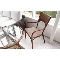 サンフラワーラタン Breezeシリーズ ラタン×ヨーロッパリゾート カフェチェア C327GY 1脚（直送品）