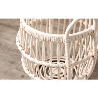 サンフラワーラタン Breezeシリーズ ラタン バスケット 大小2個セット ホワイトウォッシュ GK801WW（直送品）