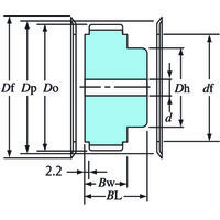 椿本チエイン PXプーリ P5M形 PT44P5M25BF 1個（直送品）