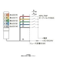 シュナイダーエレクトリック 赤黄 φ30 積層式LED表示灯(直付) 24V 2段 AUSGー24ー2RY 1個（直送品）