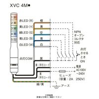 赤黄緑 ハーモニーブランド φ40 積層式LED表示灯(ポール) 100ー240V 3段 XVC4M3 RYG 1個（直送品）