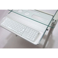 【車上渡し】関家具 TRISTA（トリスタ） ガラスデスク ホワイト 幅700 × 奥行500 × 高さ730mm 1台（直送品）