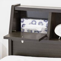 友澤木工フラップテーブル 照明 コンセント 仕切り付引出し付ベッド ダブル 圧縮ロール ポケット＆ボンネルコイルマットレス付Dクラシックホワイト 1台（直送品）