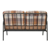 【軒先渡し】ヤマソロ Almoana アルモアナ スチールソファ 2人掛け ブラウンチェック 1台（直送品）