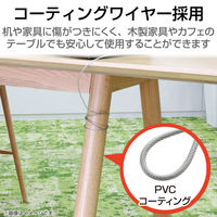 セキュリティワイヤー 1m 直径3.8mm ESL-W1038 エレコム 1個