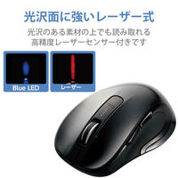 エレコム レーザーマウス／ＭーＬＳ１５ＤＬシリーズ／無線／５ボタン／ブラック M-LS15DLBK 1個