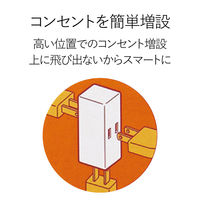トリプルタップ サイドタップ 電源タップ コンセント 2ピン 3個口 分配 ホワイト T-TR04-2300WH エレコム 1個