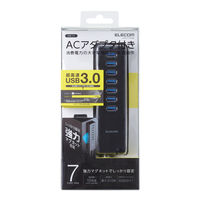 USBハブ USB-A×7ポート セルフパワー ACアダプタ付 USB3.0 磁石付 1m U3H-T719SBK エレコム 1個（直送品）