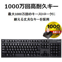 キーボード 有線 1000万回耐久 108キー Lサイズ メンブレン ブラック TK-FCM062BK 1個（直送品）