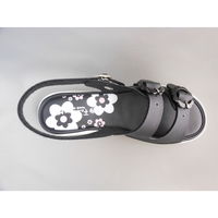 山一 フルールエアソールサンダル(2バンド) ブラック LL YI7705 1足　ナースサンダル（直送品）