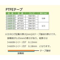 アズワン PTFEテープ 25mm×10m 総厚さ 0.13mm AFT825 1巻 3-6608-03（直送品）