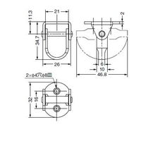 スガツネ工業 ステンレス鋼製フック RFーD35 1セット(3個)（直送品）