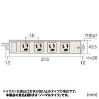 サンワサプライ 工事物件タップ ホワイト マグネット付エココード対応（環境配慮主成分）RoHS指令対応 3P式 4個口5m TAP-KE4N-5 1個（直送品）
