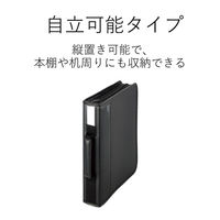 エレコム Bluーray対応対応 ファスナーケース 木目調 32枚収納 茶 CCD-SSB160BK 1個