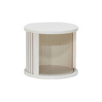 白井産業 チャモス じゃばら扉の円柱ラック 1段 背面化粧処理済 ホワイト 幅372×奥行372×高さ321mm 1台（直送品）