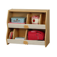 白井産業 ランドキッズ キッズ向けおもちゃ収納ラック ナチュラル×ホワイト 幅815×奥行389×高さ696mm 1台（直送品）