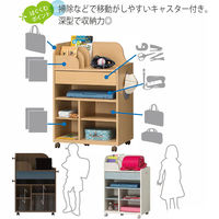 白井産業 ランドキッズ キッズ向けランドセルラック キャスター付 ナチュラル 幅627×奥行393×高さ933mm 1台（直送品）