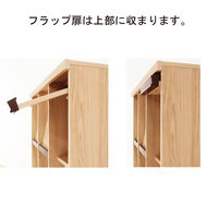 白井産業 セパルテック 重厚感のある本棚 フラップ扉 飾り棚 A4対応 木製 ナチュラルブラウン 幅947×奥行413×高さ1223mm 1台（直送品）